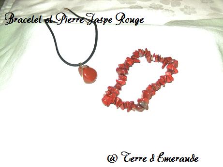 Bracelet et pendentif jaspe rouge