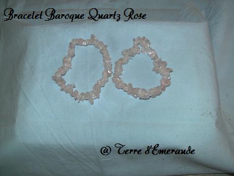 bracelet  baroque quartz rose