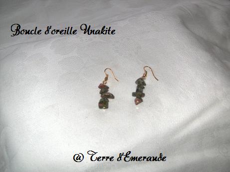 Boucles d'oreille baroque Unakite